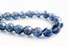 Picture of 8x8 mm, Czech faceted round beads, Montana blue, transparent, pre-strung