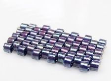 Picture of Cylinder beads, size 11/0, Delica, opaque, metallic midnight purple, AB luster, 7 grams