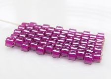 Picture of Cylinder beads, size 11/0, Delica, magenta-lined, light blue crystal, 7 grams