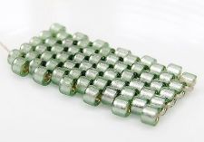 Image de Perles cylindriques, taille 11/0, Delica, doublé d'argent, vert mousse, semi-mat, 7 grammes