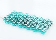 Picture of Cylinder beads, size 11/0, Delica, light turquoise green-lined, sparkling crystal, 7 grams