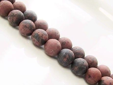 Image de 8x8 mm, perles rondes, pierres gemmes, jaspe brun tacheté de noir, naturel, dépoli