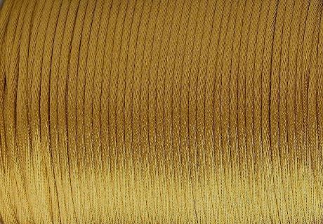 Afbeeldingen van Dunne rattail, satijnkoord, 1.5 mm, antiek gouden geel, 5 meter