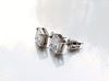 Picture of "Princess cut" stud earrings, sterling silver, square cubic zirconia, 8.8 mm large