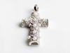 Picture of “Cross of St. John in Diagonal weave” pendant in sterling silver inlaid with cultured pearls and CZ