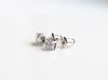 Picture of “Brilliant cut” modern stud earrings, sterling silver, round cubic zirconia, small, 6 mm