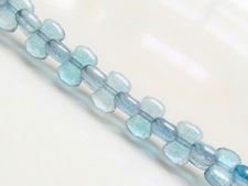 Image de 6x8 mm, CoCo,  perles de verre pressé tchèque, transparentes, lustrées bleu gris pâle