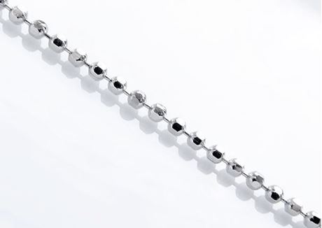 Afbeeldingen van Ketting voor hangertje, Italiaans sterling zilver, diamant geslepen kogelketting en veerring slotje, 40 cm