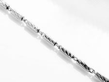 Picture of Chain for pendant, Italian sterling silver – linked diamond cut tube beads and lobster clasp, 40 cm