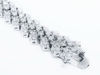 Picture of “Zirconia in rhombus setting” bracelet in sterling silver, a wave of  round cubic zirconia in rhombus pattern