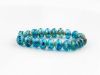 Picture of 3x5 mm, Czech faceted rondelle beads, shades of deep sky blue and turquoise blue, transparent, dark picasso