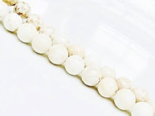 Image de 8x8 mm, perles rondes, pierres gemmes, magnésite, naturelle, blanc