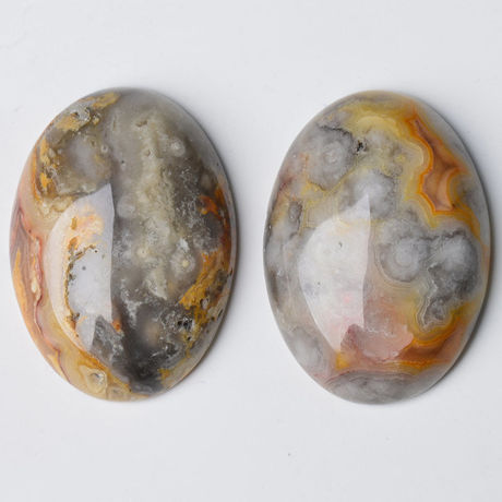 Image de 13x18 mm, ovale, cabochons de pierres gemmes, agate de dentelle, naturelle