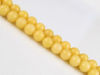 Picture of 6x6 mm, round, gemstone beads, jade, beeswax jade, yellow, natural