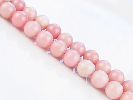 Picture of 8x8 mm, round, gemstone beads, common opal, pink, natural