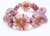 Picture of 22x22 mm, Czech druk beads, Hawaiian flower, lavender pink, matte, old gold patina, 3 pieces