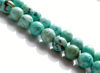Picture of 8x8 mm, round, gemstone beads, Peruvian turquoise, natural