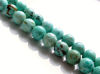 Picture of 8x8 mm, round, gemstone beads, Peruvian turquoise, natural