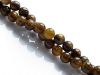Picture of 6x6 mm, round, gemstone beads, golden tiger iron jasper, natural