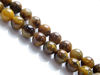 Picture of 8x8 mm, round, gemstone beads, golden tiger iron jasper, natural