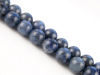 Picture of 10x10 mm, round, gemstone beads, Dumortierite, natural, A-grade