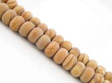 Picture of 4x6 mm, rondelle, gemstone beads, petrified wood, yellow, natural, frosted