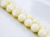 Picture of 8x8 mm, round, organic gemstone beads, seashell, white