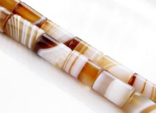 Image de 12x8 mm, perles en tambour, pierres gemmes, agate à rayures naturelle, brun caramel et blanc