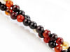 Picture of 6x6 mm, round, gemstone beads, natural agate, black and red brown
