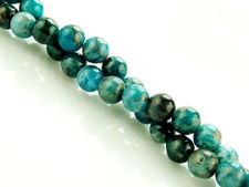 Image de 6x6 mm, perles rondes, pierres gemmes, apatite vert-bleu clair, naturelle