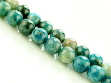 Picture of 8x8 mm, round, gemstone beads, apatite, light green-blue, natural