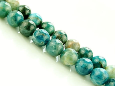 Image de 8x8 mm, perles rondes, pierres gemmes, apatite, vert-bleu clair, naturelle