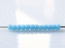 Picture of Japanese seed beads, round, size 11/0, Toho, opaque, light turquoise blue
