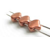 Picture of 7.5x7.5 mm, fan-shaped beads, Ginkgo leaf, Czech glass, 2 holes, metallic, bronze copper, matte