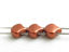 Picture of 7.5x7.5 mm, fan-shaped beads, Ginkgo leaf, Czech glass, 2 holes, metallic, dark copper, matte