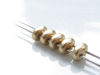 Picture of 5x2.5 mm, SuperDuo beads, Czech glass, 2 holes, metallic, flax or light gold, matte