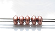 Picture of 5x2.5 mm, SuperDuo beads, Czech glass, 2 holes, metallic, copper, matte