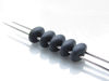 Picture of 5x2.5 mm, SuperDuo beads, Czech glass, 2 holes, jet black, opaque, matte