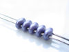Image de 5x2.5 mm, perles SuperDuo, de verre tchèque, 2 trous, opaque, bleu lilas, poudreux