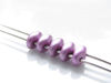 Picture of 5x2.5 mm, SuperDuo beads, Czech glass, 2 holes, opaque, satin metallic, magenta or red purple