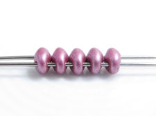 Image de 5x2.5 mm, perles SuperDuo, de verre tchèque, 2 trous, opaque, satin métallique, rouge violet chinois