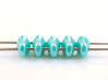 Picture of 5x2.5 mm, SuperDuo beads, Czech glass, 2 holes, opaque, turquoise green luster