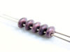 Picture of 5x2.5 mm, SuperDuo beads, Czech glass, 2 holes, opaque, metallic suede, saturated 'pink' purple