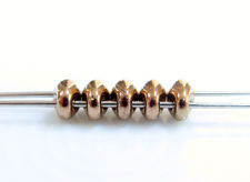 Picture of 5x2.5 mm, SuperDuo beads, Czech glass, 2 holes, metallic, gold bronze