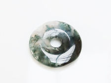 Picture of Focal pendant, 35 mm, donut shape, gemstone, moss agate, natural