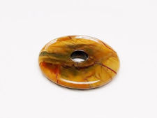 Image de Pendentif focal, 40 mm, forme donut, pierre gemme, jaspe ruisseau rouge