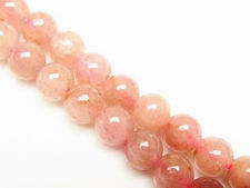 Picture of 8x8 mm, round, gemstone beads, ruby quartz, natural, B+-grade