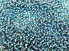 Image de Perles de rocailles japonaises, rondes, taille 15/0, Miyuki, doublé d'argent, bleu zircon ou turquoise