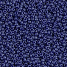 Picture of Japanese seed beads, round, size 15/0, Miyuki, metallic, sapphire blue, matte