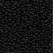Afbeeldingen van Japanse rocailles, rond, maat 15/0, Miyuki, ondoorzichtig, zwart